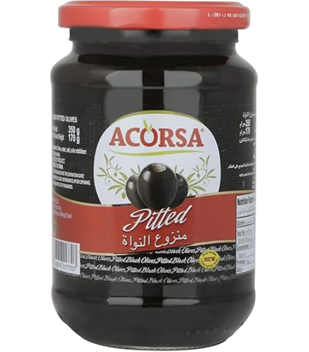 ACORSA PITTED BLACK OLIVE 350G